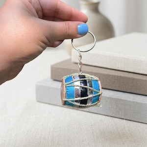 Handmade Mini Wooden Drum Keychain | Rustic Dhol Bag Charm