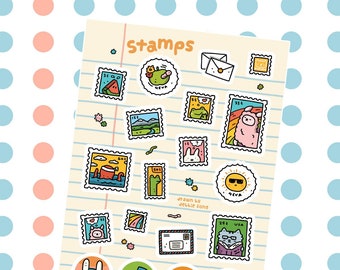 Stamps Sticker Sheet - Matte vinyl kiss cut stickers for planners, notebooks, stationery, and decoration