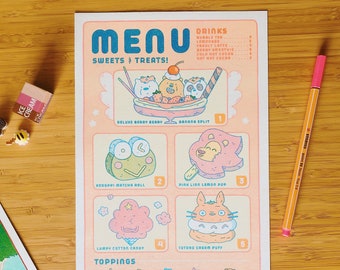 Dessert Menu Risograph Print