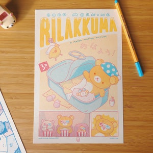 Good Morning Rilakkuma Movie Poster Risograph Print