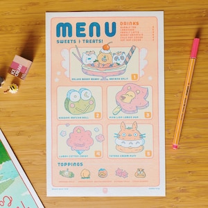 Dessert Menu Risograph Print