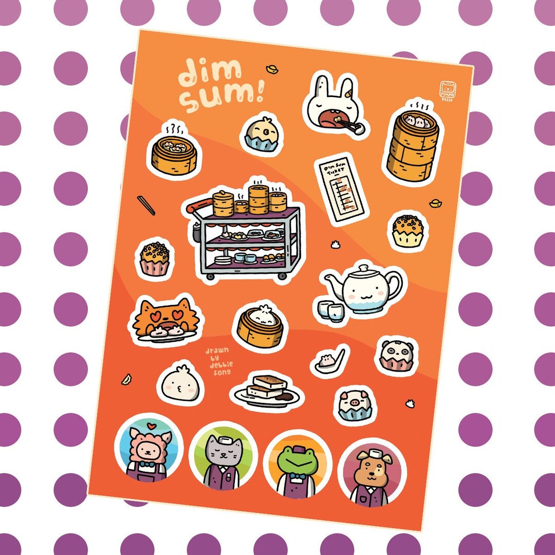 Dim Sum Sticker Sheet - Matte Vinyl Kiss Cut Stickers for Planners ...