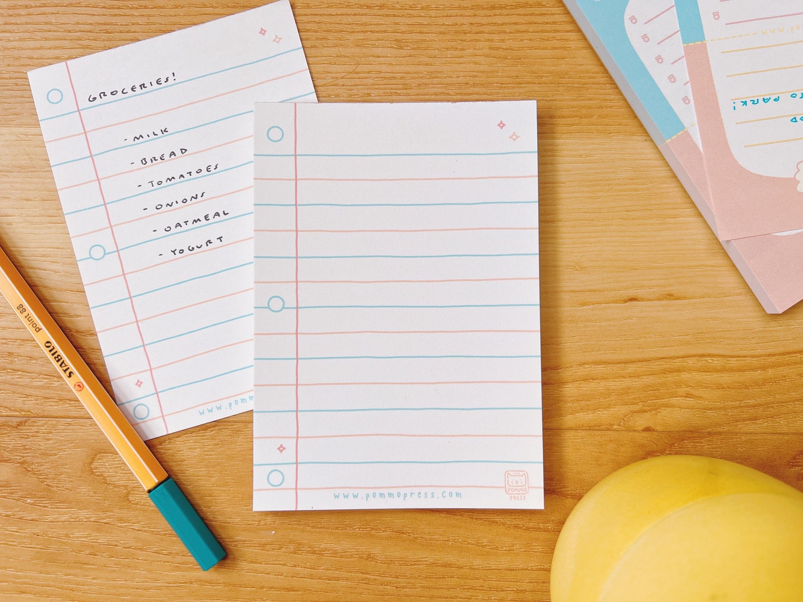 3 Hole Punch Mini Notepad - Illustrated Lined Paper for Writing Notes ...