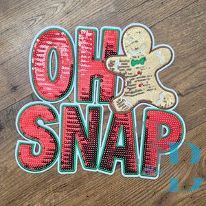 Oh Snap Gingerbread Man Patch termocolante