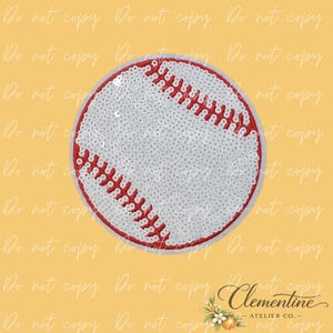 Könnte beinhalten: Ein weißer Baseball-Aufnäher mit roten Nähten und rotem Rand. Der Aufnäher ist rund und hat eine paillettenartige Textur. Die Worte "Do not copy" wiederholen sich im Hintergrund.