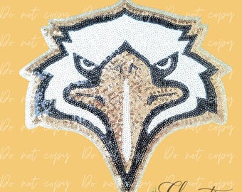 Eagles Sequin Mascot Face Sequin Iron-on Patch