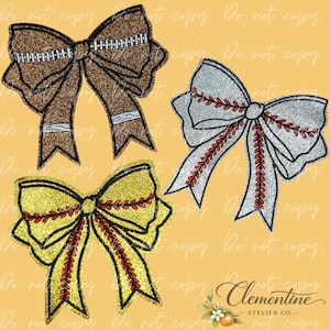 Noeud latéral de sport scintillant de 5 po. | Football, softball, baseball | Pièce thermocollante pour le jour du match