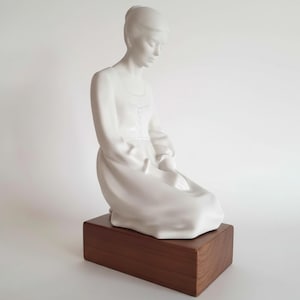 Vintage Hansen Classics Porcelain Praying Woman Figurine LDS Statue 11.25" Utah