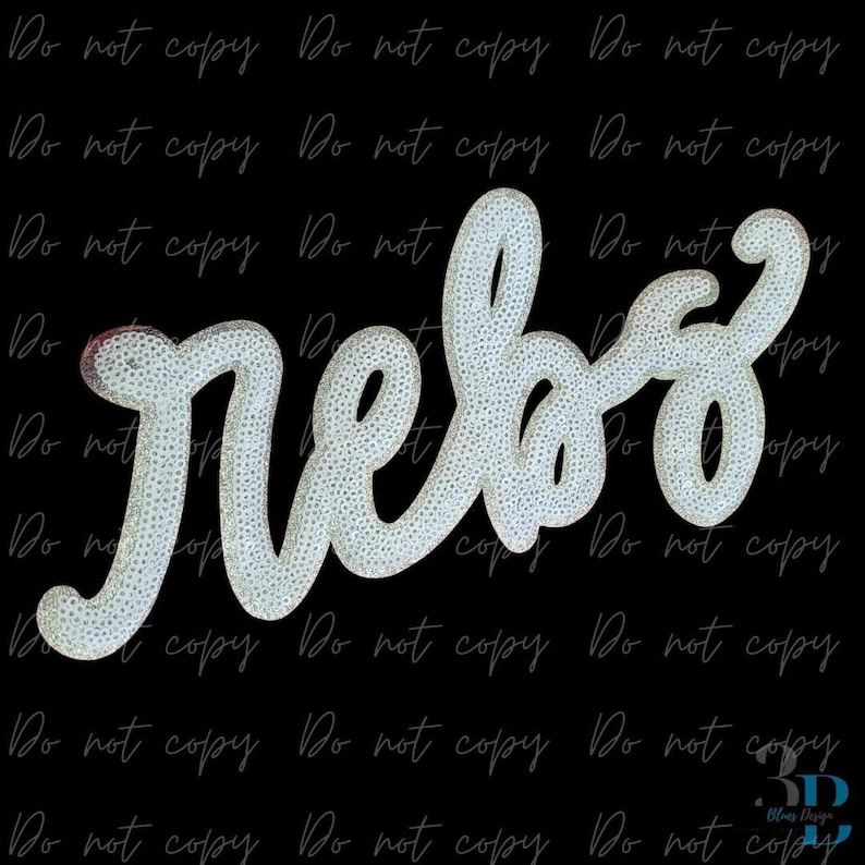 Rebs Sequin Script | Mascot | Iron-on Patch