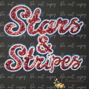 XL Stars and Stripes pailletten met glitter opstrijkpatch aan de achterkant