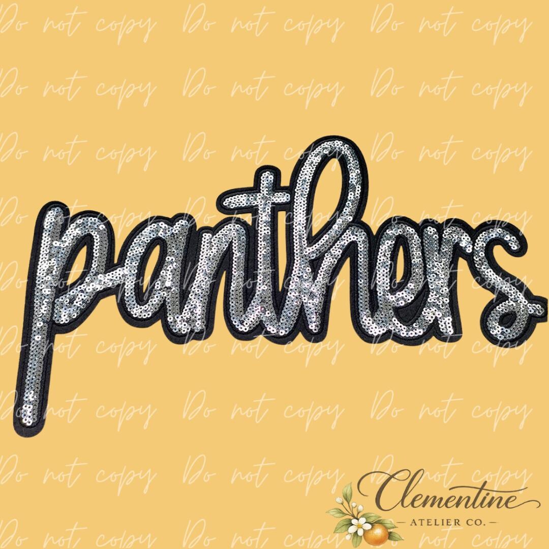 Panthers Script Sequin Iron-on Patch - Etsy