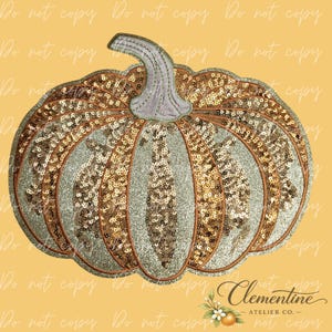 Pumpkin Sequin & Glitter Iron-on Patch