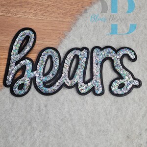 Bears Script Sequin Iron-on Patch
