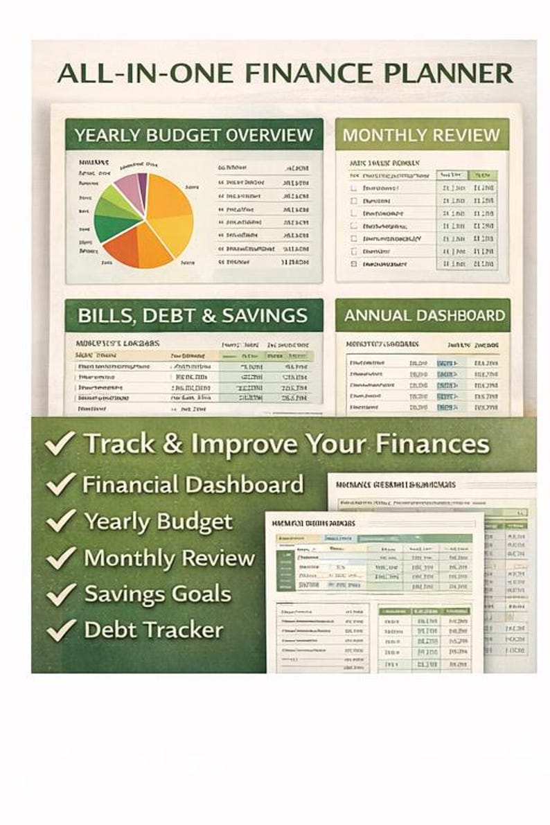 Annual Budget Planner Google Sheets | Yearly Budget Spreadsheet ...