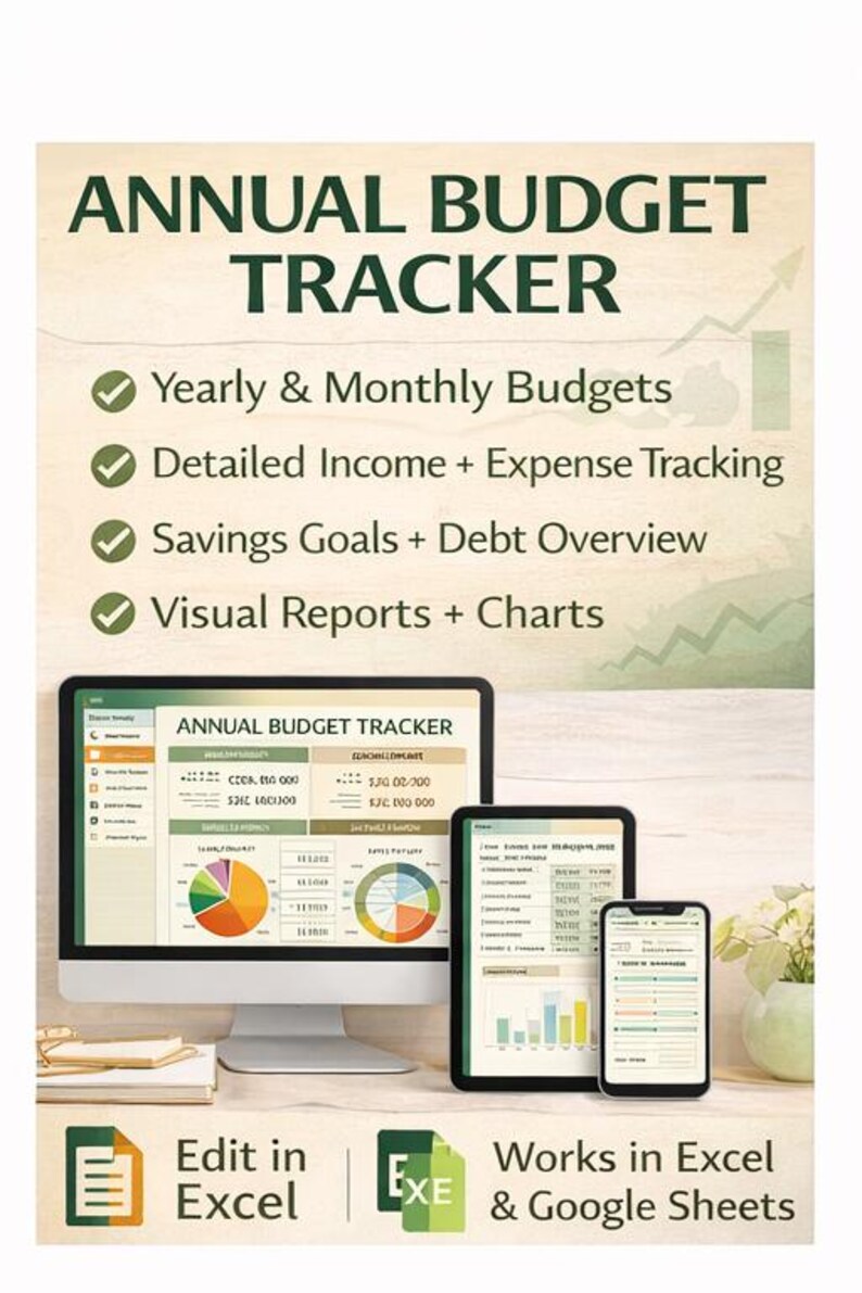 Annual Budget Planner Google Sheets | Yearly Budget Spreadsheet ...