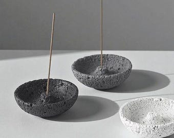 Wabi Sabi Ceramic Incense Holder Bowl, Textured Ash Catcher, Zen Decor, Incense Decor