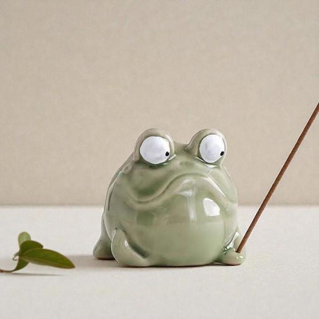 Funny Ceramic Frog Incense Holder, Quirky Zen Decor - Etsy