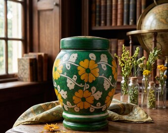 Hand-painted Ceramic/ Pottery Urns For Human Ashes Male or Female | Handmade Memorial Gypsum Urn, Standard and Large Sizes