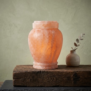 Natural Pink Himalayan Salt Urns | Water-Soluble and Biodegradable Stone Cremation Urn for Ashes ( Adult), Sympathy Gift | Large sizes
