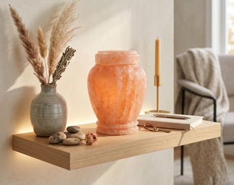 Natural Pink Himalayan Salt Keepsake Cremation Urn | Handmade Memorial Biodegradable Urns for Human or Pet Ashes