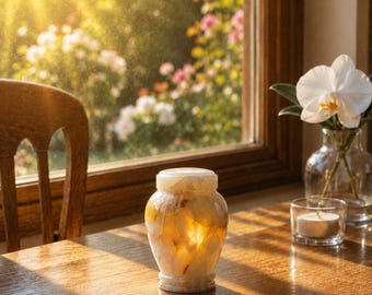 Natural Onyx Keepsake Urns | Cremation Urn for Human Ashes | Stone memorial, Extra-small & Small Sizes
