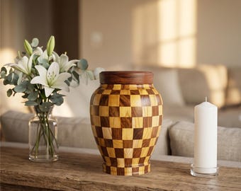 Handmade Wooden Cremation Urns for Child or Pet Ashes - Medium Size Memorial Urn, Sympathy Gift