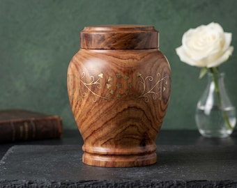 Wooden Urns for Adult Human Ashes | Handcrafted Cremation Urn | Wood Memorial Urn Large Sizes | Remembrance Item