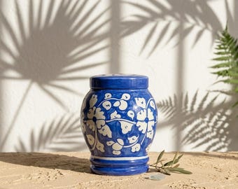 Hand Painted Ceramic Keepsake Urns | Hand Made Ash Storage Urn, Small Sizes