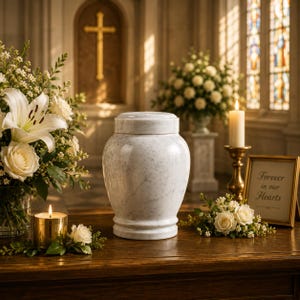 Natural Carrara Marble Cremation Urns for Human Ashes both Male, Female or Child Ashes | Handcrafted Adult to Keepsake Stone Urn