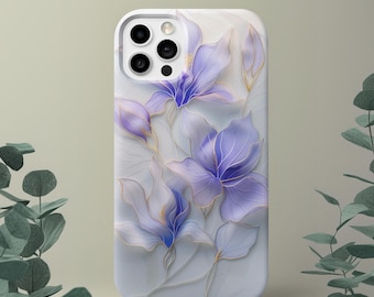 Pastel Lilac Stained Glass Phone Case | Gold Outline Floral Samsung 26-21 iPhone 17-X
