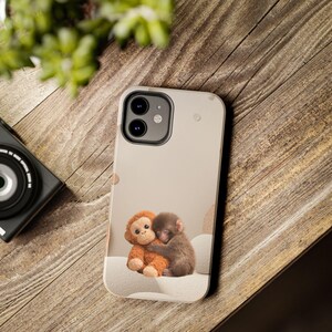 Punch Monkey Hug Tough Phone Case | Viral Meme Art, Realistic Fur Illustration image 18