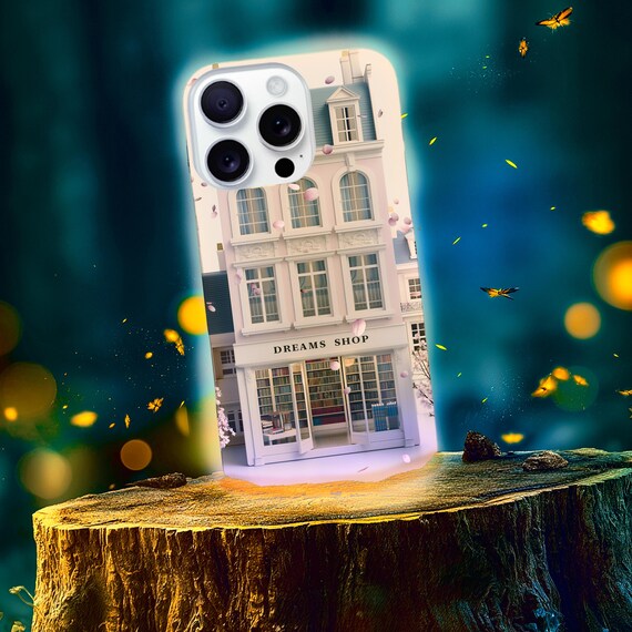 Pink Floral Bookshop Phone Case, Girly Coquette Watercolor Design