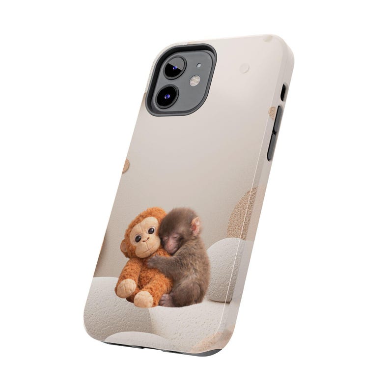 Punch Monkey Hug Tough Phone Case | Viral Meme Art, Realistic Fur Illustration image 11