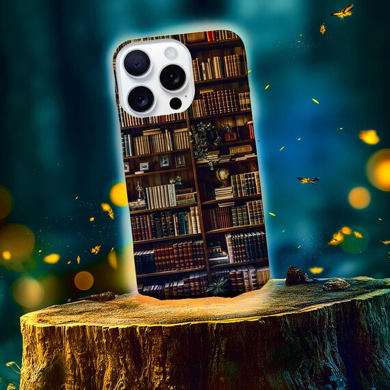 Dark Academia Book Phone Case: Gothic Rose Bookshelf