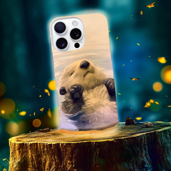 Crying Sad Alone Otter Illustration Tough Phone Case | Calming Animal Art