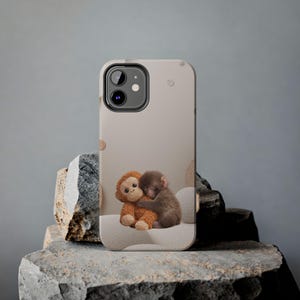 Punch Monkey Hug Tough Phone Case | Viral Meme Art, Realistic Fur Illustration image 15