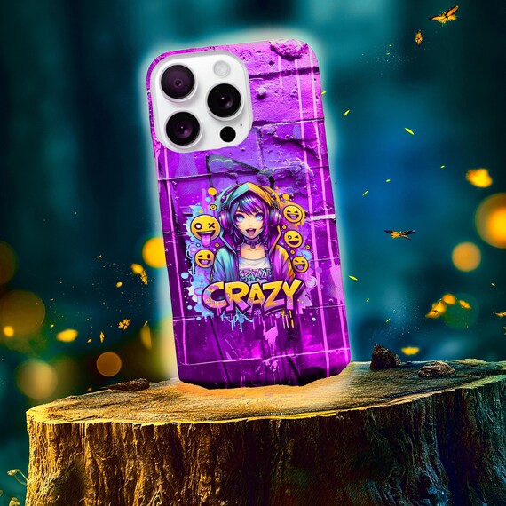 Neon Graffiti Anime Phone Case, Harajuku Y2K, iPhone, Samsung, Google Pixel