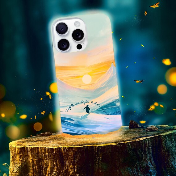 Nihilist Penguin Sunset Tough Phone Case | Indie Anime Art