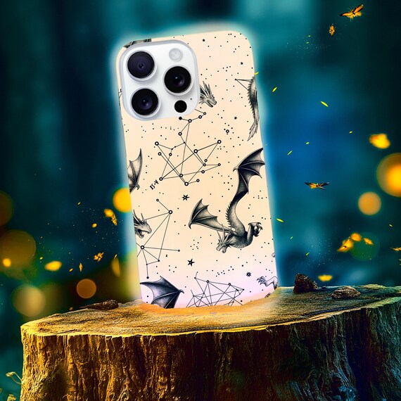 Dark Academia Dragon Constellation Tough Phone Case | Mythology Astronomy Art