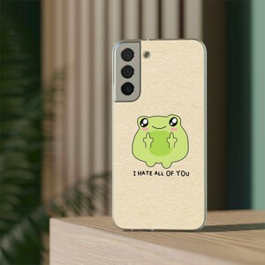 Cute Rude Frog Phone Case, I Hate All Of You Case, Funny Introvert Gift, Kawaii Middle Finger Frog, Anti Social Phone Case