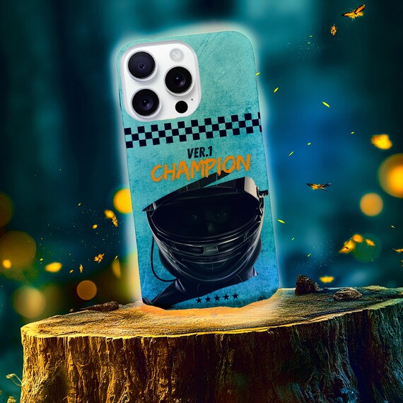 Vintage F1 Racing Tough Cases | Phone Case, Turquoise Orange Checkered