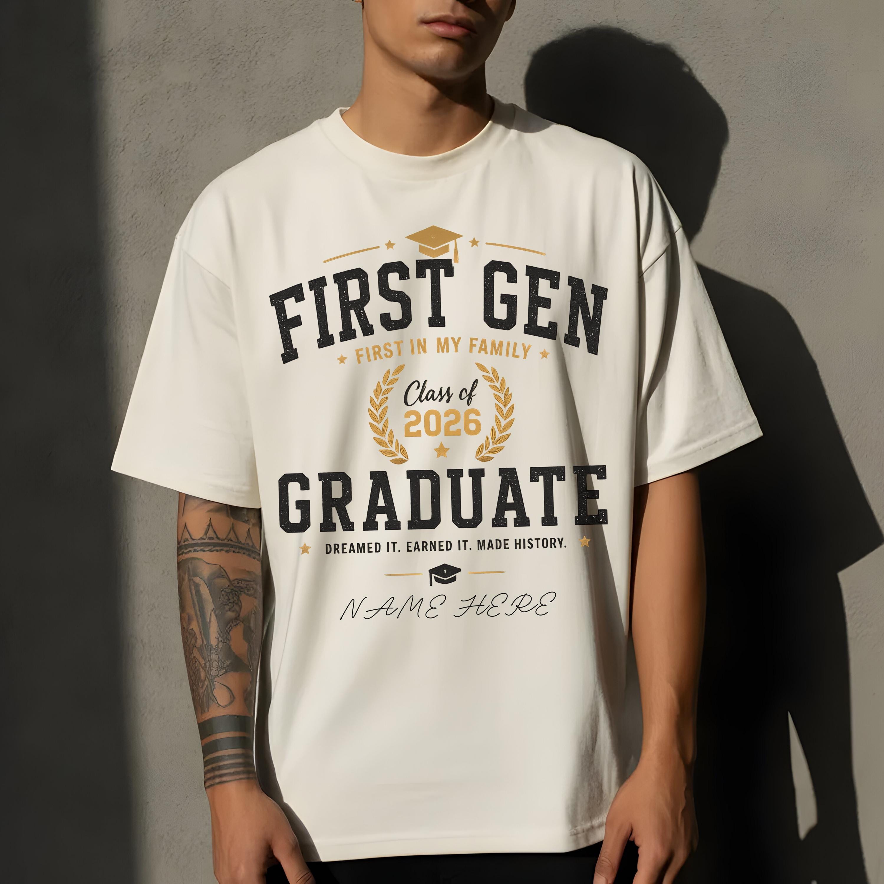 Future First Gen Graduate Loading First Gen Graduate Shirt, Class of 2026, Custom Name College Grad Gift ...