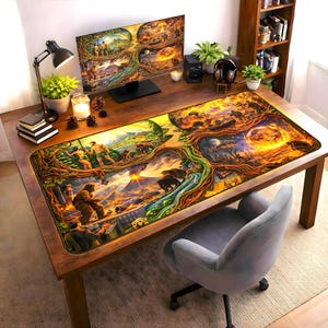 The Cycle of Humanity Desk Mat - Dark History & Fantasy Mousepad XL