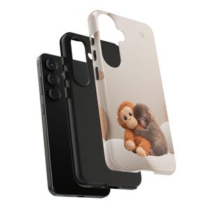 Punch Monkey Hug Tough Phone Case | Viral Meme Art, Realistic Fur Illustration image 10