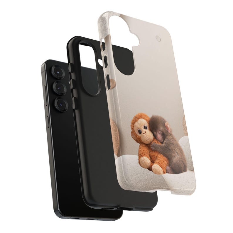 Punch Monkey Hug Tough Phone Case | Viral Meme Art, Realistic Fur Illustration image 10