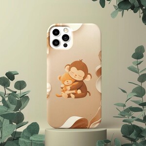 Punch Monkey Cozy Viral Hug Handyhülle | Robuste Smartphone-Hüllen in Kaffeebraun