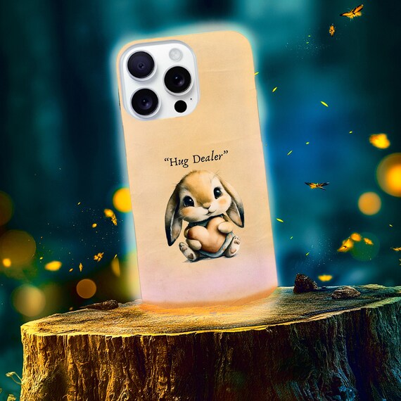 Kawaii Bunny Hug Dealer Phone Case | Pastel Color