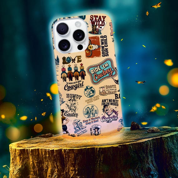 Wild West Sticker Bomb - Western Collage Tough Phone Case