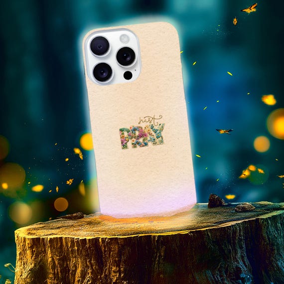 Just Pray Floral Phone Case – Faux Embroidery Christian Art