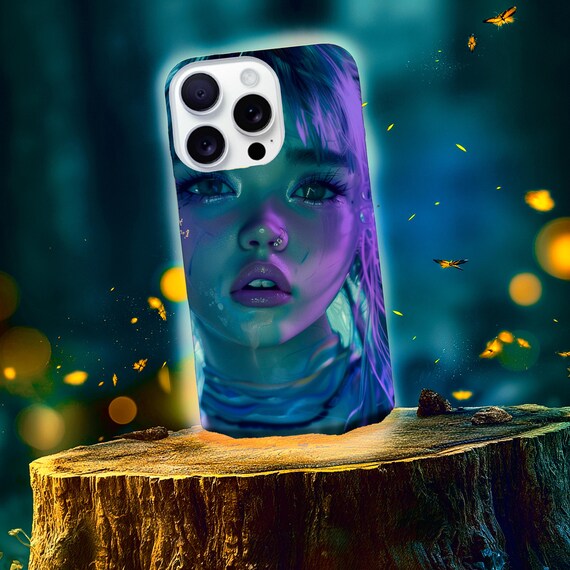 Neon Cyberpunk Anime Girl Phone Case | Impact-Resistant